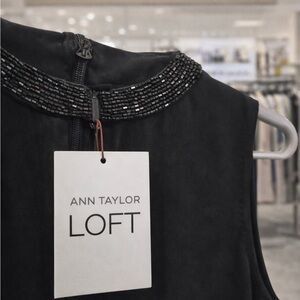 Vintage Ann Taylor Loft Black Beaded Top.